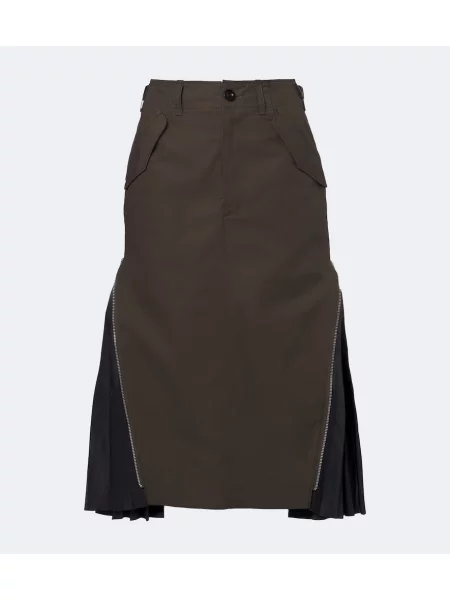 Fustă midi Sacai verde