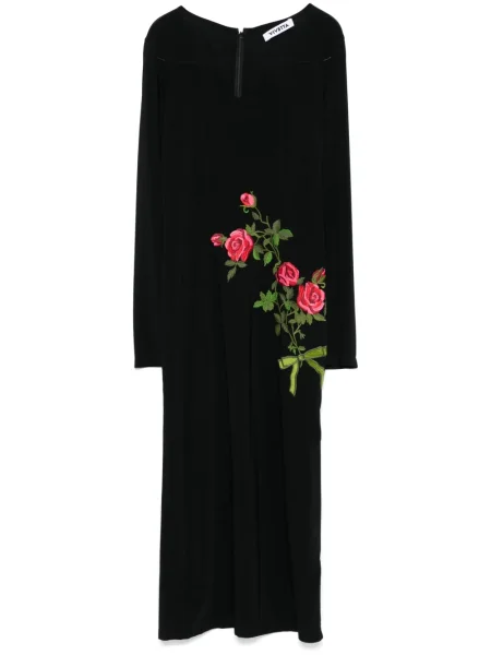 Rochie midi Vivetta cu model floral până la genunchi de costum negru