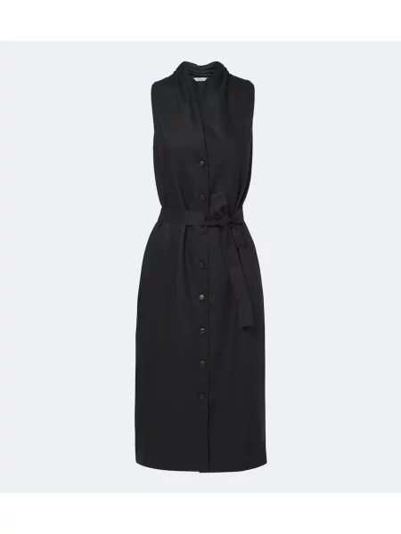 Cu centură rochie midi Max Mara de in negru