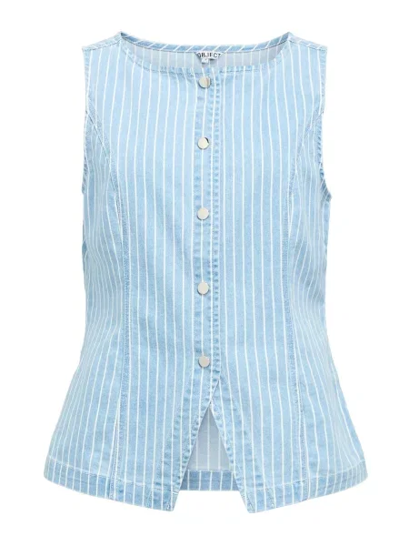 OBJECT Vestă OBJSANNI albastru deschis alb