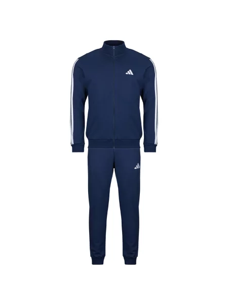 Trening Adidas cu dungi din material terry alb