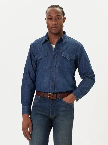 Levi's® cămașă de blugi Western Bleumarin albastru
