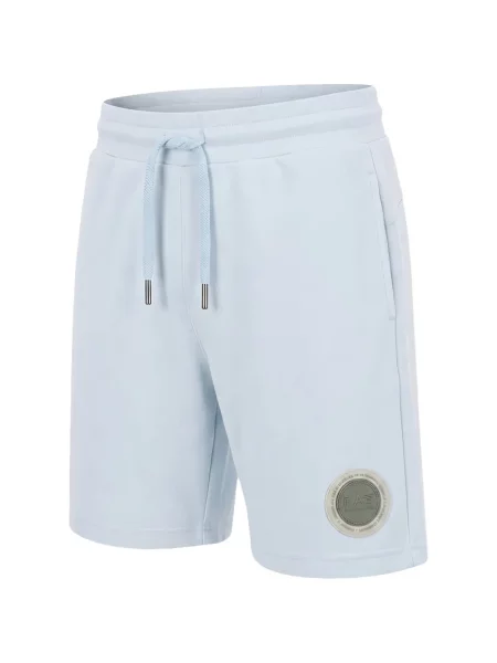 Pantaloni scurți Ea7 Emporio Armani cu autograf cu cordon albastru