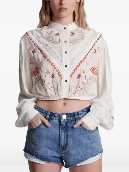 Pantaloni scurți din denim One Teaspoon albastru
