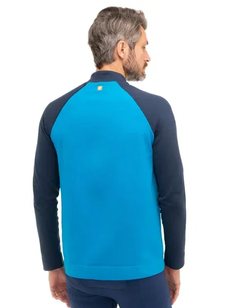 Bluza dresowa termoaktywna rozpinana Brubeck Athletic niebieska