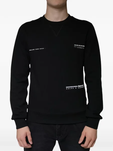Hanorac crewneck Dolce & Gabbana cu imagine cu decolteu rotund negru