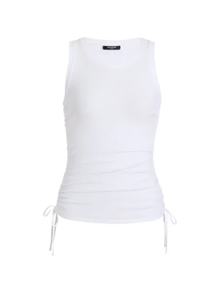 Top Balmain drapat alb