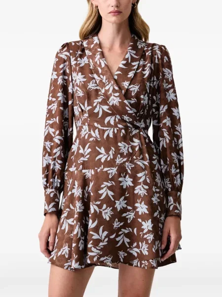 Rochie mini Fracomina cu model floral cu imagine plic maro