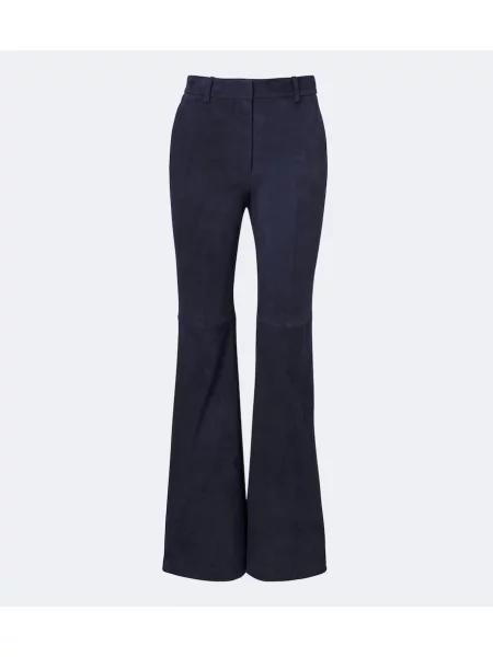 Pantaloni Joseph din piele de căprioară evazate albastru