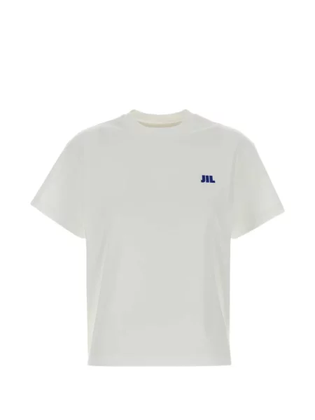 Tricou Jil Sander cu broderie alb