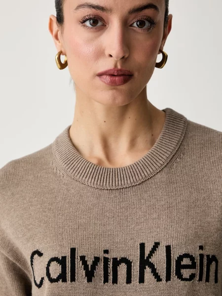 Calvin Klein Jeans пуловер дамски от кафяво