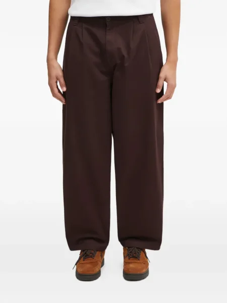 Pantaloni Carhartt Wip plisate maro