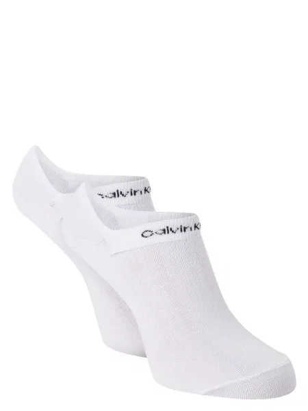 Skarpetki stopki w zestawie 2 pary Calvin Klein białe