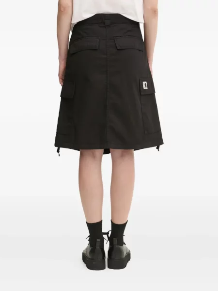 Fustă midi Carhartt Wip până la genunchi negru