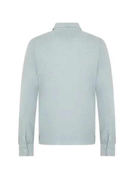 Lung tricou polo Fedeli gri