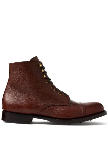 Botine Ralph Lauren Rrl cu șireturi din piele maro