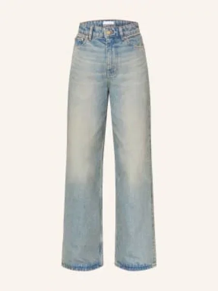 Ganni Jeansy Wide Leg Izey blau niebieskie