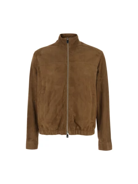 Kurtka skórzana Jacob Cohen brązowa