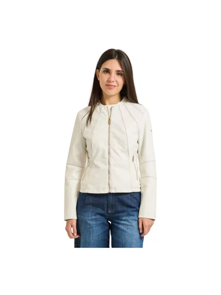 Kurtka skórzana Yes Zee biała