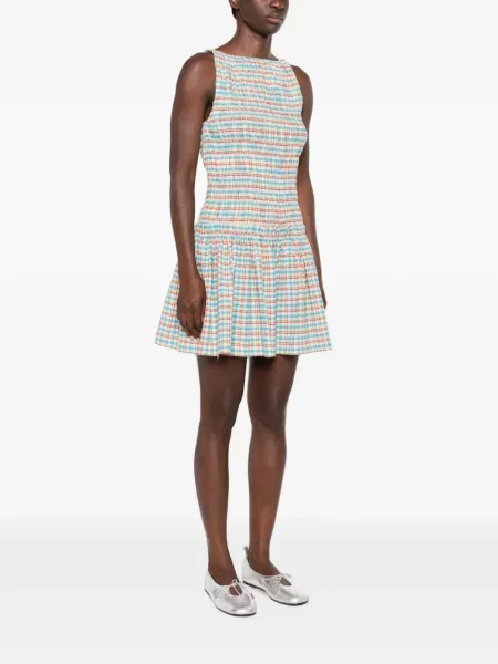 Rochie mini Faithfull în carouri albastru