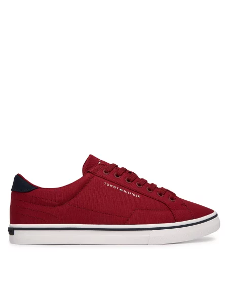 Tenis superge Tommy Hilfiger Vulc Core Long Lace Bordo rdeča