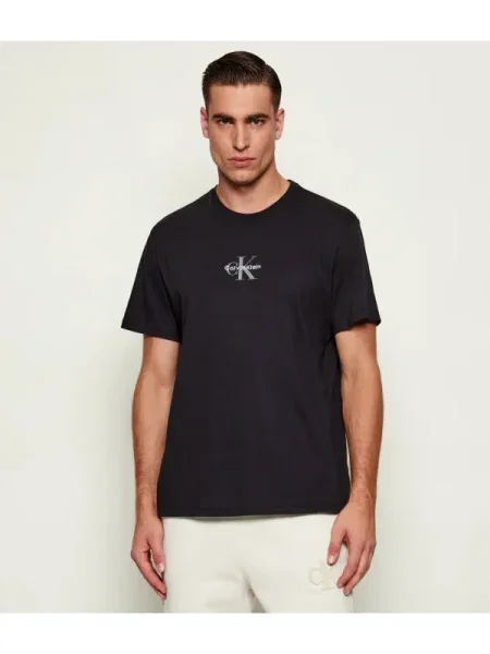 Rövid póló Calvin Klein Jeans fekete
