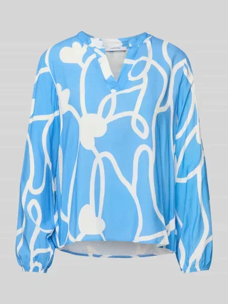 Bluzka o kroju regular fit z kołnierzem z lamówką model Zabaione