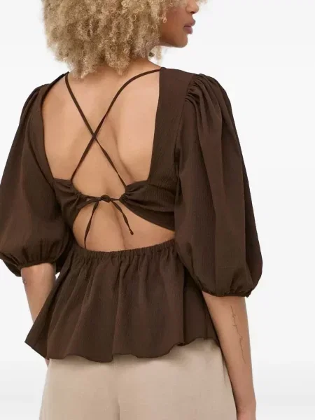 Cu peplum top Notes Du Nord maro