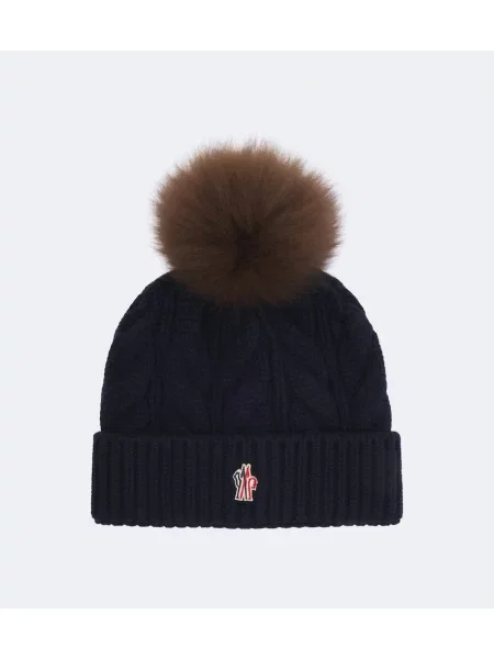 Căciulă Moncler Grenoble de lână albastru