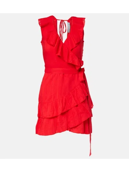 Rochie Melissa Odabash cu volane de costum roșu