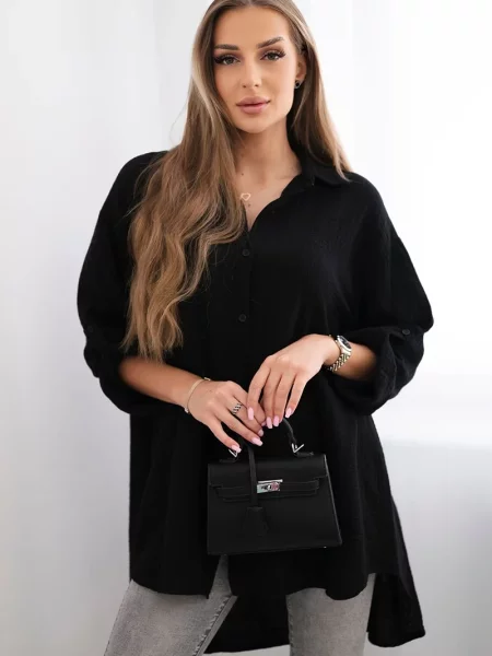 Cămașă Kesi Włoski din muselină negru