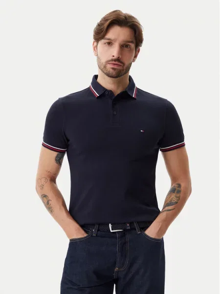 Koszulka polo o kroju slim fit z wyhaftowanym logo Tommy Hilfiger