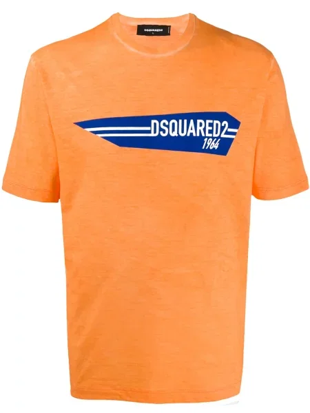 Tricou Dsquared2 cu autograf portocaliu