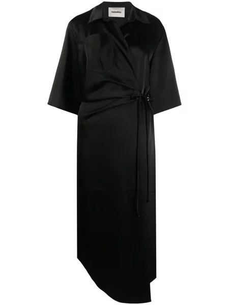 Rochie Nanushka din satin de costum negru