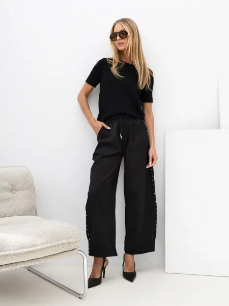 Hlače Italy Moda crna