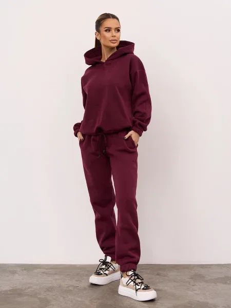 Костюмный спортивный костюм Issa Plus бордовый