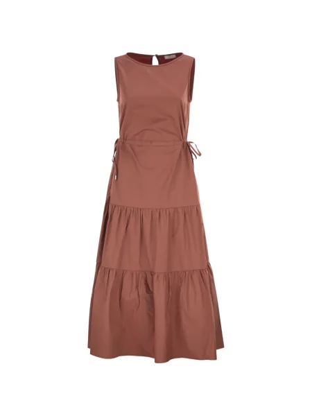 Rochie midi Peserico fără mâneci maro