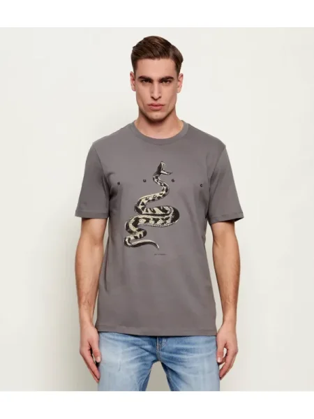 HUGO Tricou Discorb gri