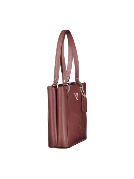 Guess torebka shopper z imitacji skóry NOELLE czerwona