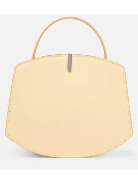 Geanta de piele Savette din piele bej