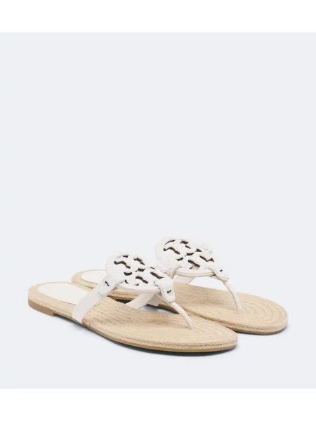 Chiloți tanga Tory Burch cu mărgele alb