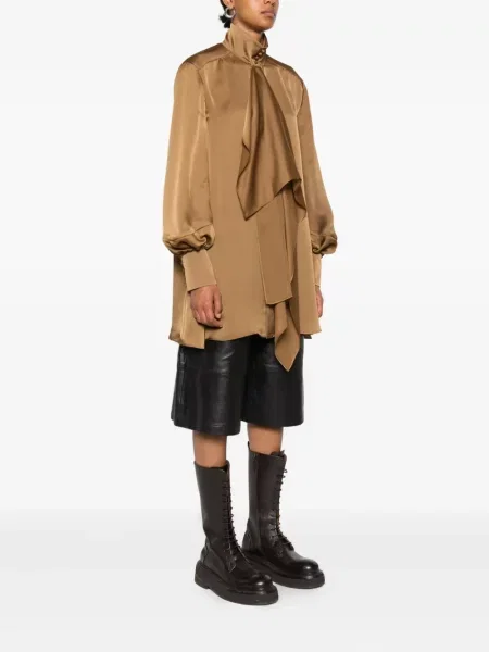 Cămașă Sacai cu volane maro