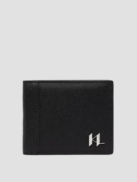 Шкіряний гаманець Karl Lagerfeld чорний