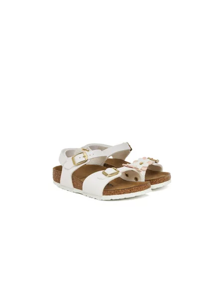 Szandál Birkenstock Rio Flowers As Kids S fehér
