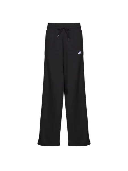Široká fleecová pruhovaná fleecová mikina Adidas bílá