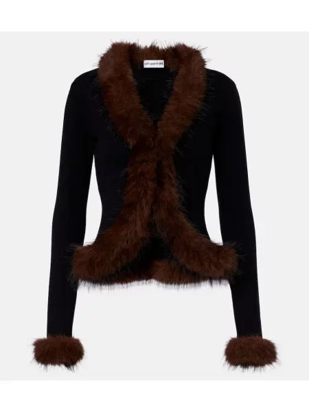 Cardigan Self-portrait tricotate negru
