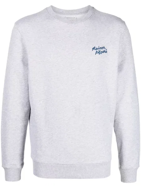 Hanorac Maison Kitsune cu broderie gri