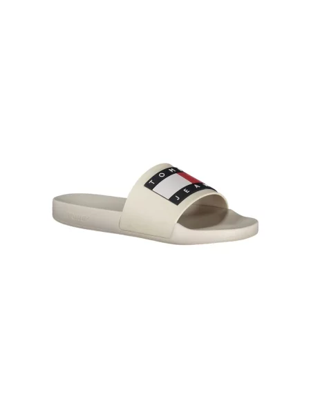 Klapki Tommy Jeans Pool Slide Ess ecru beżowe