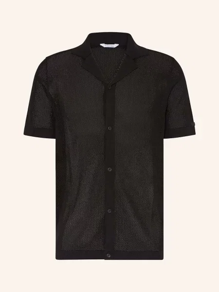 Koszula casualowa o kroju regular fit z półprzezroczystego materiału Calvin Klein czarna