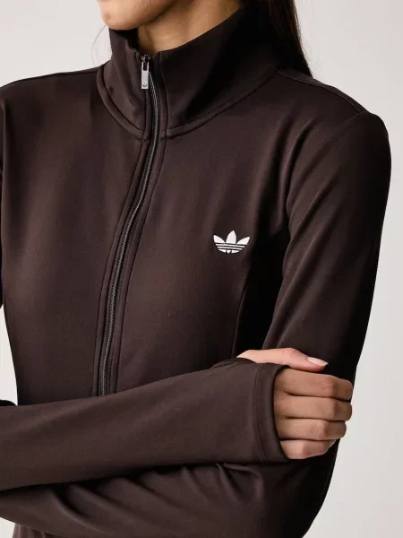 Суичър с цип Adidas Originals кафяво